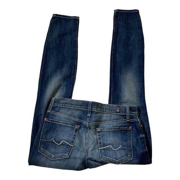 7 for All Mankind Gwenevere Jeans Women's Size 27 Stretch Medium Wash Bleu Denim - Picture 6 of 9